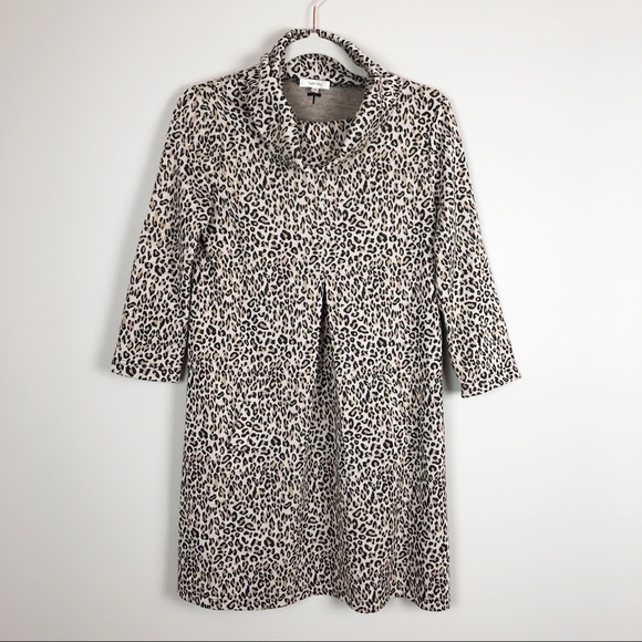 Tyler Boe Dresses & Skirts - Tyler Boe Leopard Kim Cowl Neck Sweater Dress